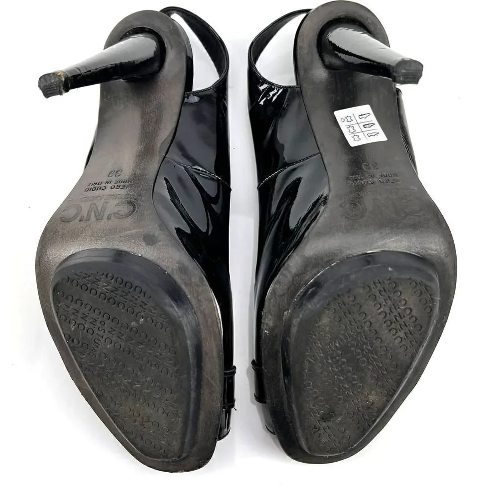 Pre-Loved C.N.C Costume National Women Black Heels Open Toe Sandals EU 39